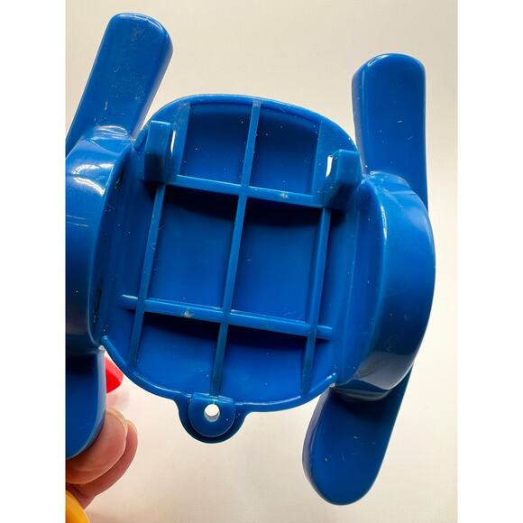 Vintage Fisher-Price Little People Pilot 2009 Yellow Blue Helicopter 2001 Works - Picture 11 of 13